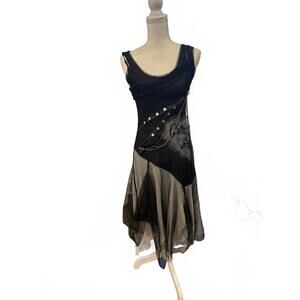 Patricia Forgeal LM LULU Black Midi Dress with Chain Detail